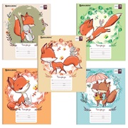Тетрадь 18л клетка BRAUBERG обложка картон, CUTE FOX