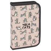 Пенал 1 отделение, 190*115 ArtSpace "Yoga Cats", ламинированный картон, софт-тач