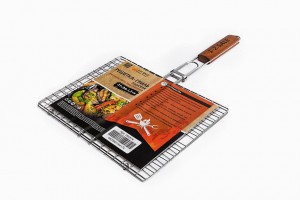 Решетка гриль 31*24*1,5см хром.сталь/дерево