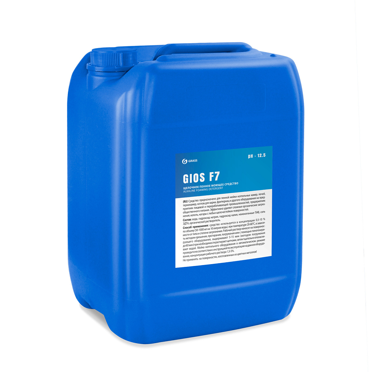 Высокощелочное пенное моющее средство GIOS F7 (канистра 18,5 л)/GRASS