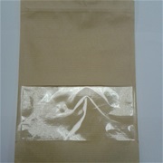 Пакет бумажный 140х225+(40+40) "Дой Пак" с ЗИП замком и прозрачным окном 140мм (100/700шт)