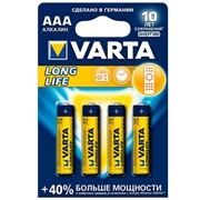 Батарейки Varta ААА LR03/286 алкалиновая, 4шт/уп