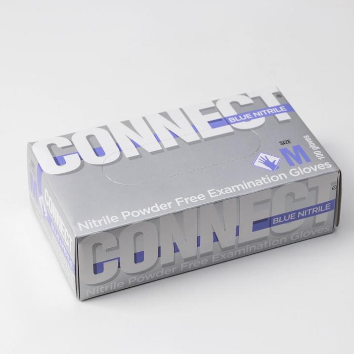 НЕ продавать!!!!Перчатки нитриловые "Connect Blue Nitrile" М,100шт/уп НДС 10%