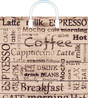 Пакет с пластиковой ручкой 40х36+4см 110мкм Кофе брейк