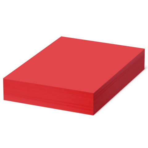 Бумага цветная BRAUBERG, А4, 80 г/м2, 500 л., интенсив, ЯРКО-КРАСНАЯ, для офисной техники