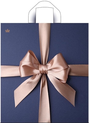 Пакет с петлевой ручкой 38х42+6см Бант Мокко 37мкм