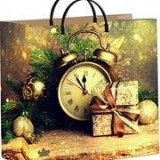 Сумочка пластиковая мягкая 30х30+10см, НГ (Без пяти двенадцать)