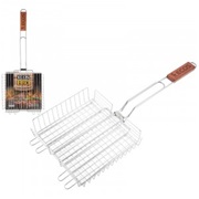 Решетка д/гриля глубокая 22*22*5см хром.сталь/дерево