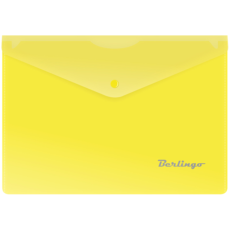Папка-конверт А5 на кнопке Berlingo 180мкм, желтая